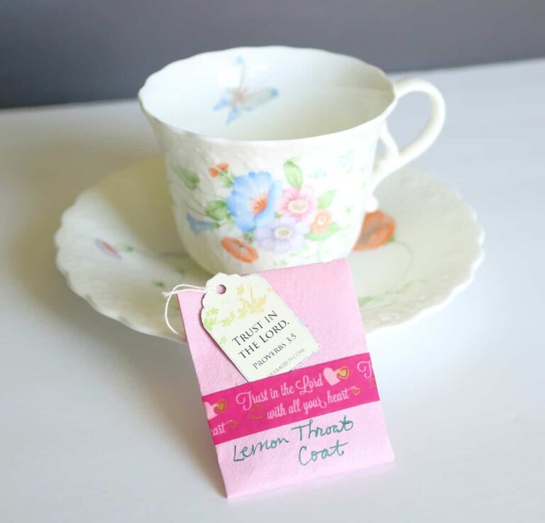tea cup with DIY tea bag