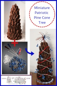 pinecone tree with red, white, and blue accents