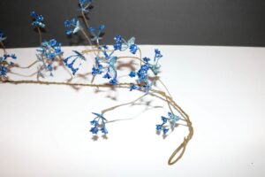 blue glitter flower mini garland