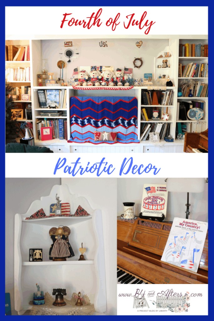 a collage of patriotic themed living room decor