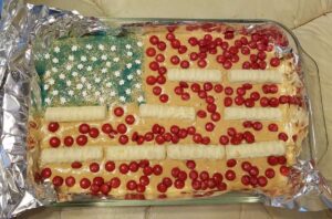 fudge decorated in American flag design