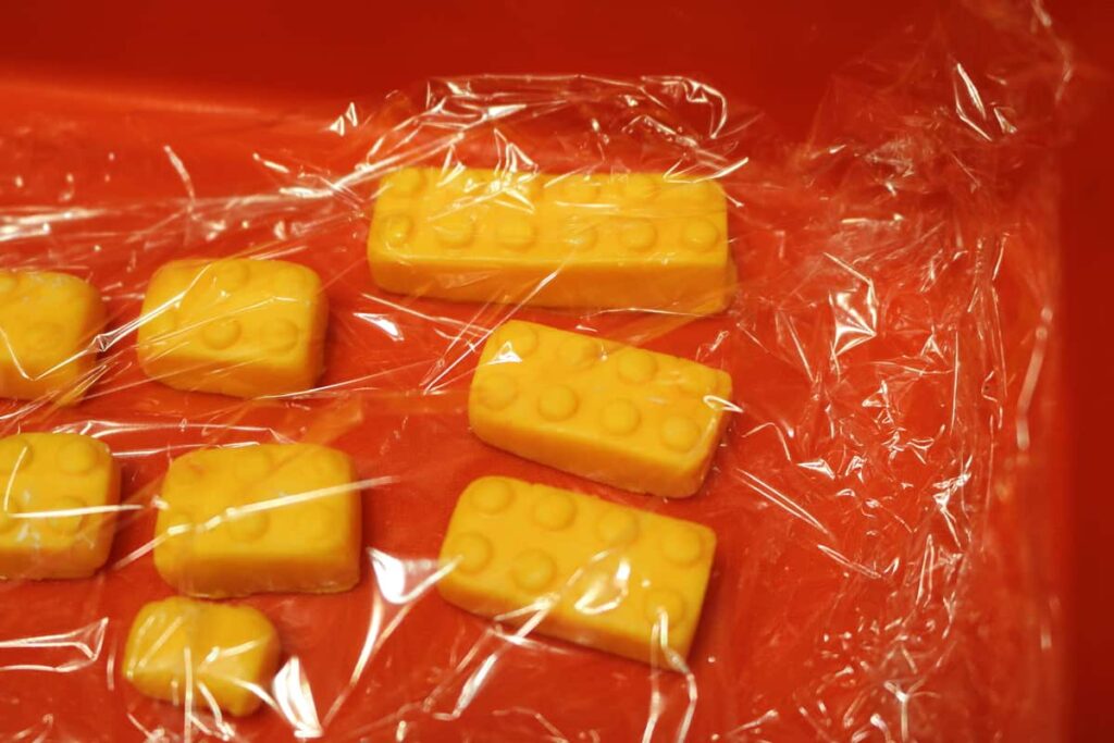 yellow marshmallow fondant lego blocks