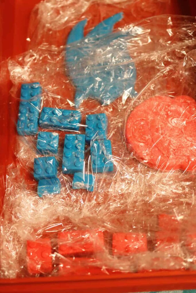 blue marshmallow fondant lego blocks