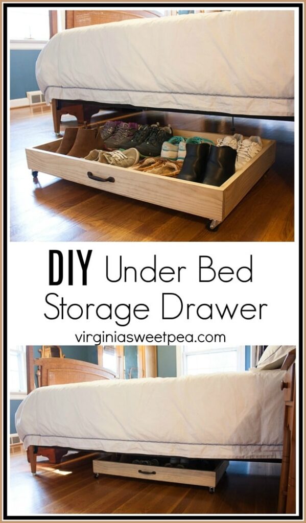 drawer on wheels for under bed shoe storage