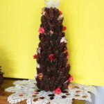 pine cone tree decorated with leaves