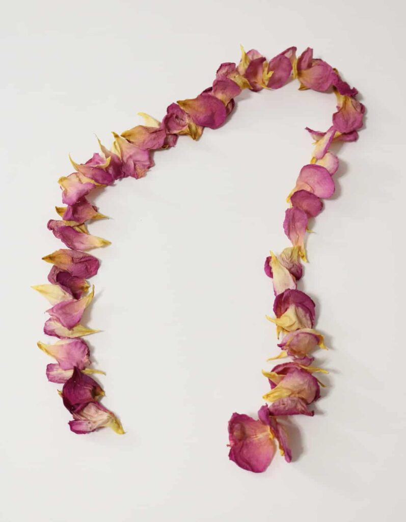 diy rose petal garland https://www.b4andafters.com/rose-petal-garland