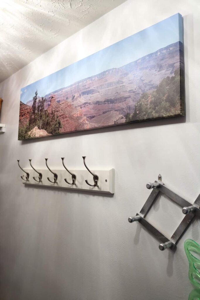 The Grand Canyon picture and clothes hooks
