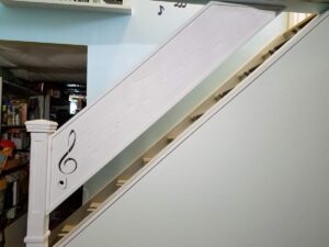 Music Stair Railing – B4 and Afters Basement Custom Stair Railing