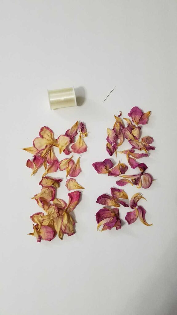 rose petals at https://www.b4andafters.com/rose-petal-garland