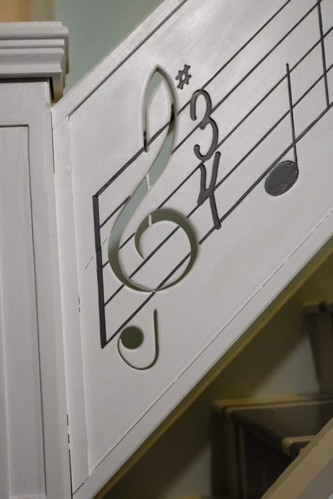 the front of the treble clef https://www.b4andafters.com/music-stair-railing