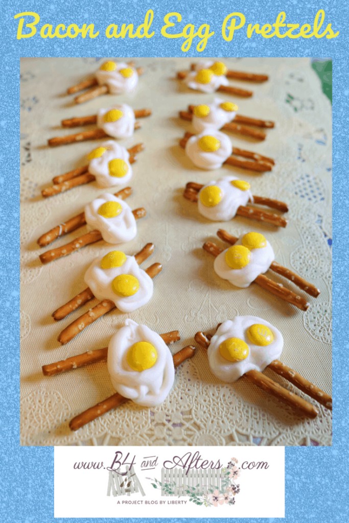Pinterest graphic of finished bacon and egg pretzels