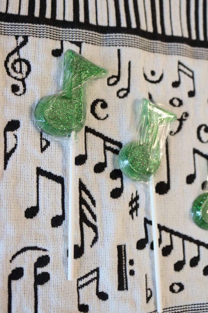 music note soap wrapped in plastic wrap