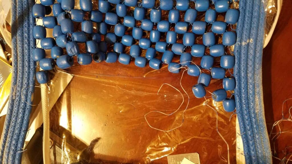 blue wooden beads