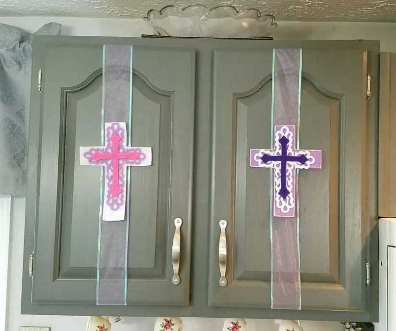 cross felt on cupboard doors