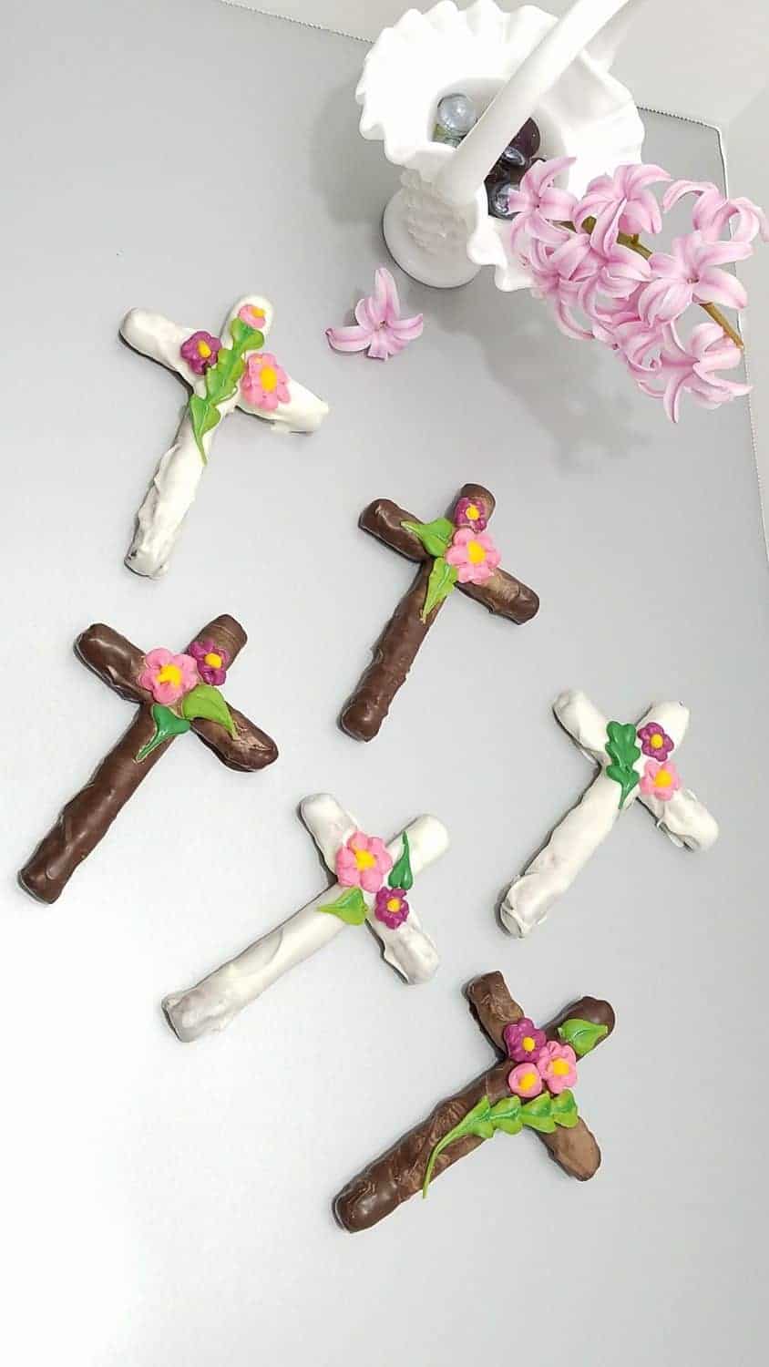 Cross Shaped Chocolate Covered Pretzels