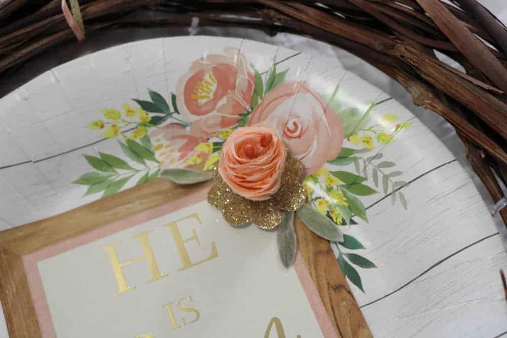 paper plate with flower added