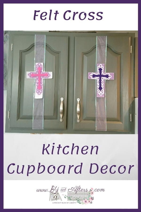 felt crosses on kitchen cupboard doors