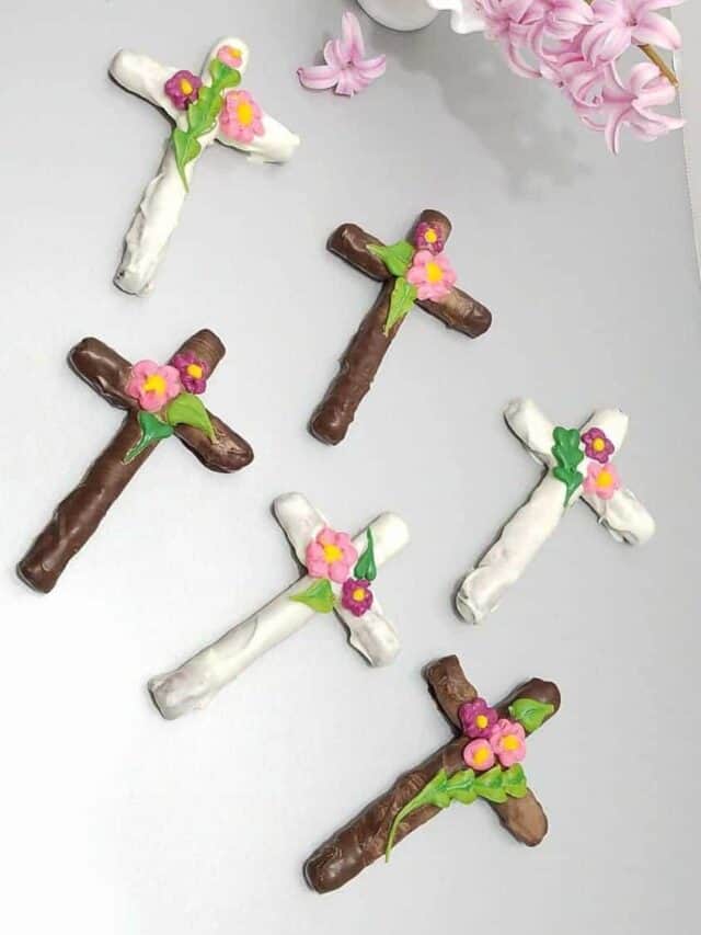 Cross Shaped Chocolate Covered Pretzels