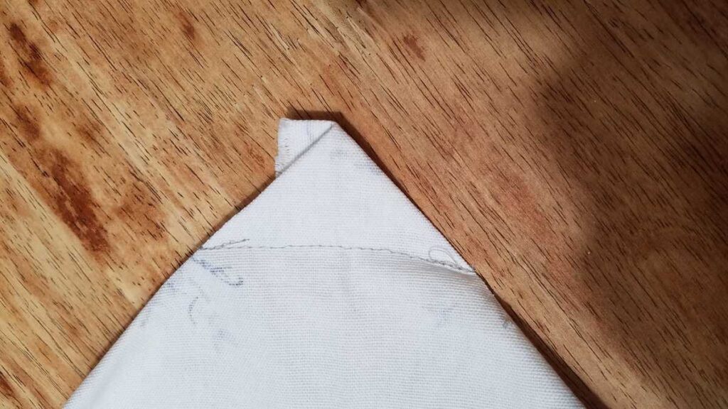 a corner with a seam across it