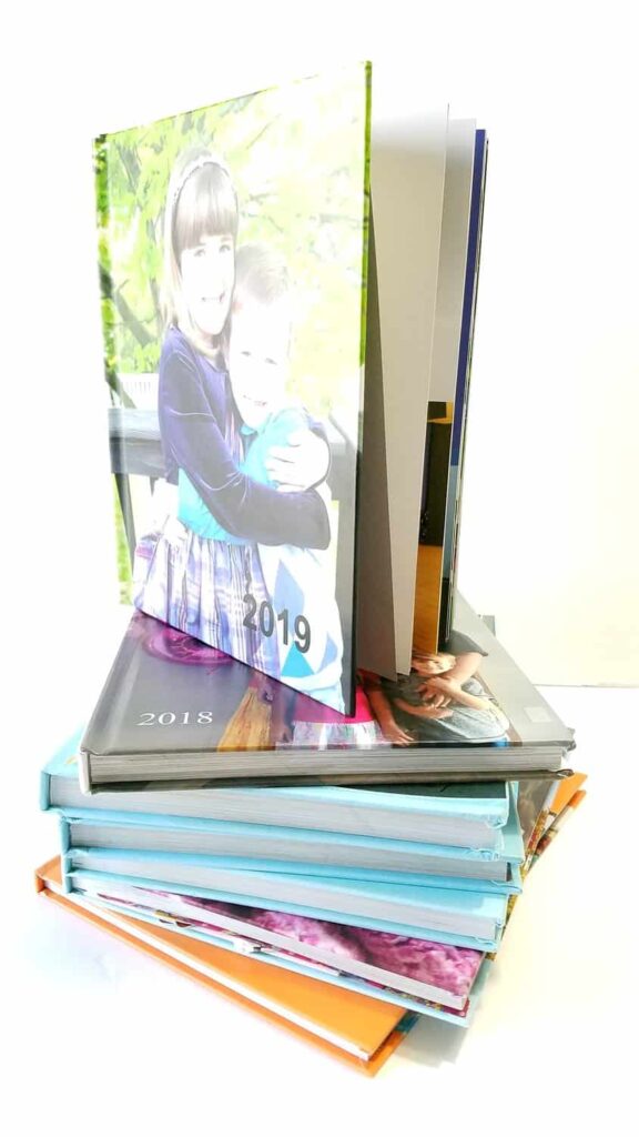 stack of photo books