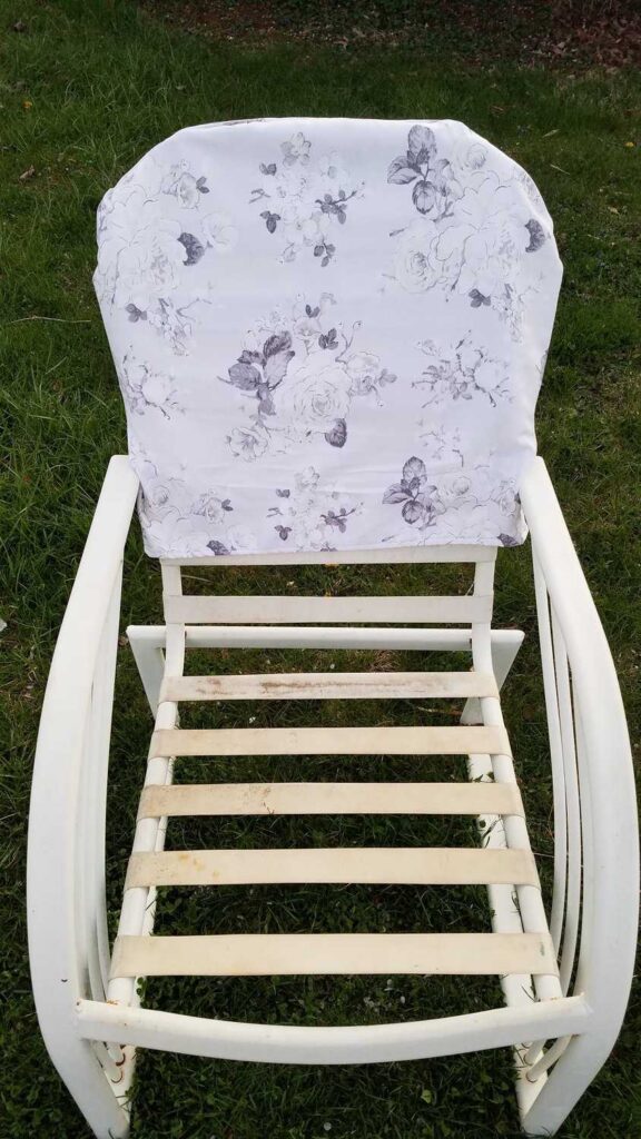 slipcover on an outdoor chair frame