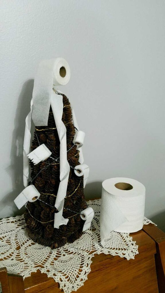 toilet paper tree with real toilet paper perspective