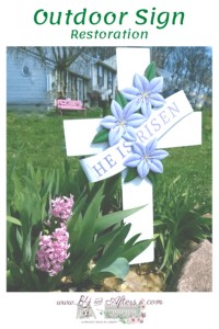 He is Risen Easter Cross for outdoors (metal)