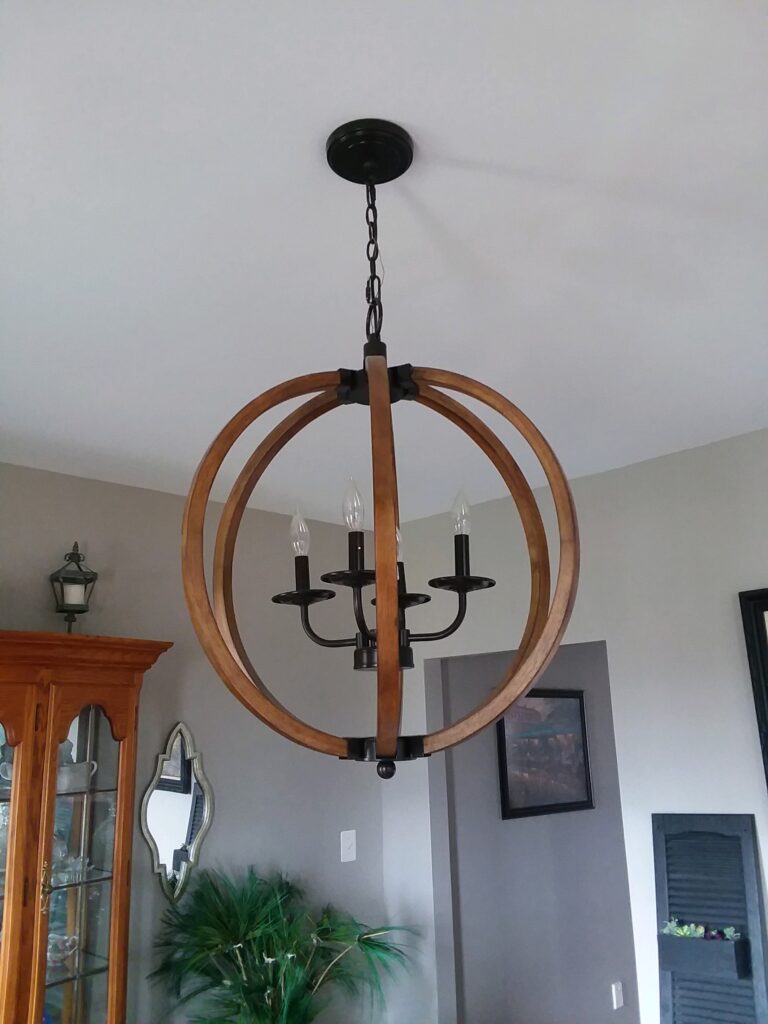 dark wood chandelier