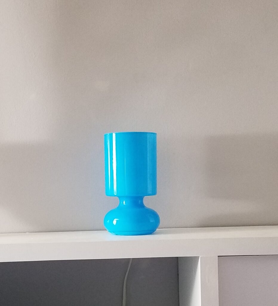 blue Ikea lamp