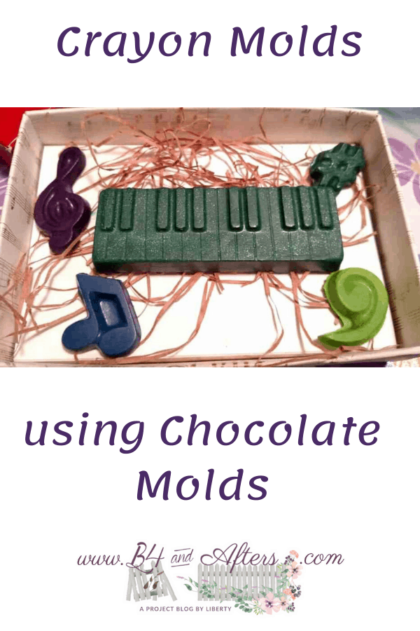 pinterest graphic for crayon molds using chocolate molds