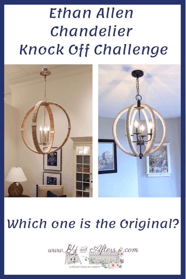 two different rope wrapped chandeliers