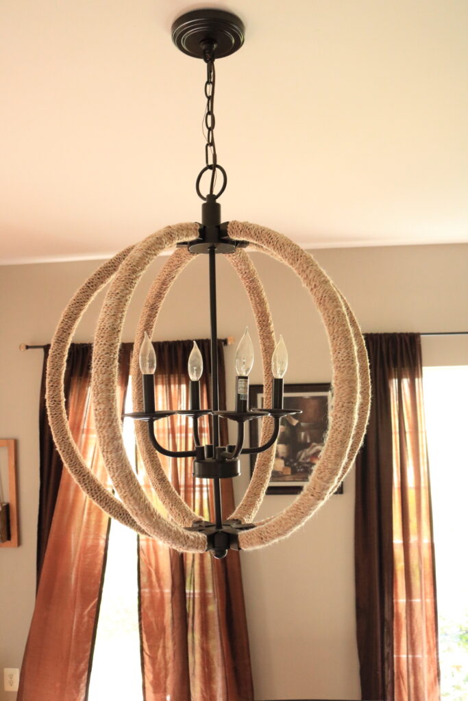 imitation rope wrapped chandelier