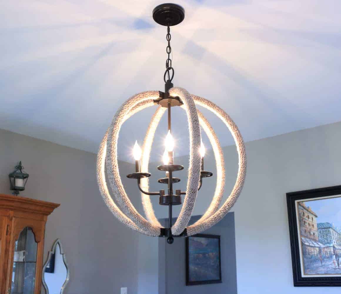 rope wrapped chandelier