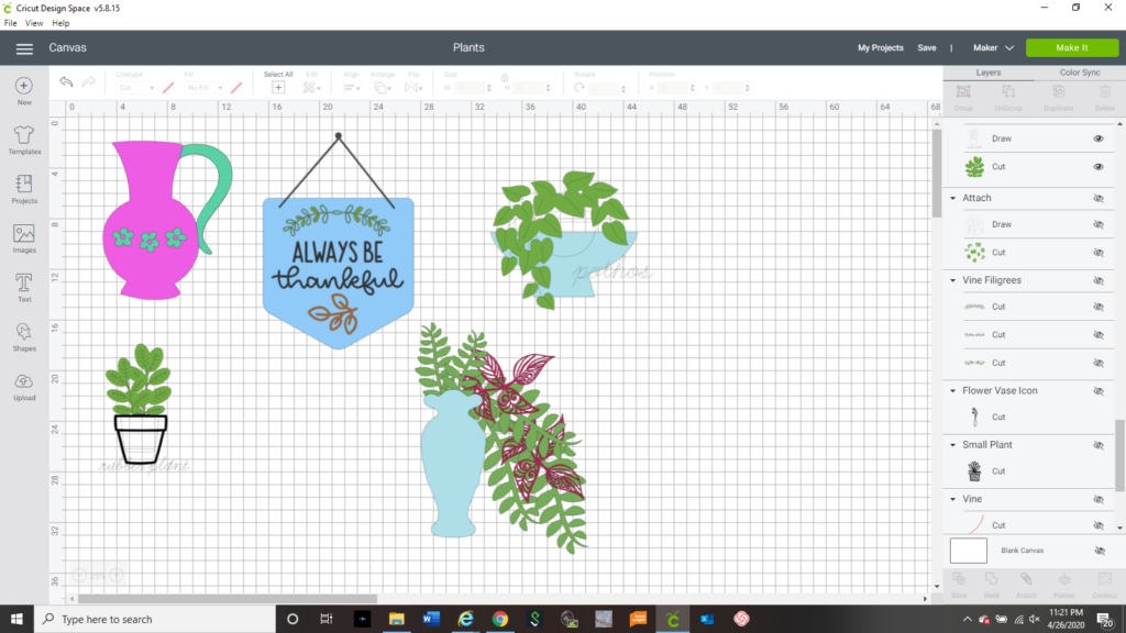 Cricut design space plants