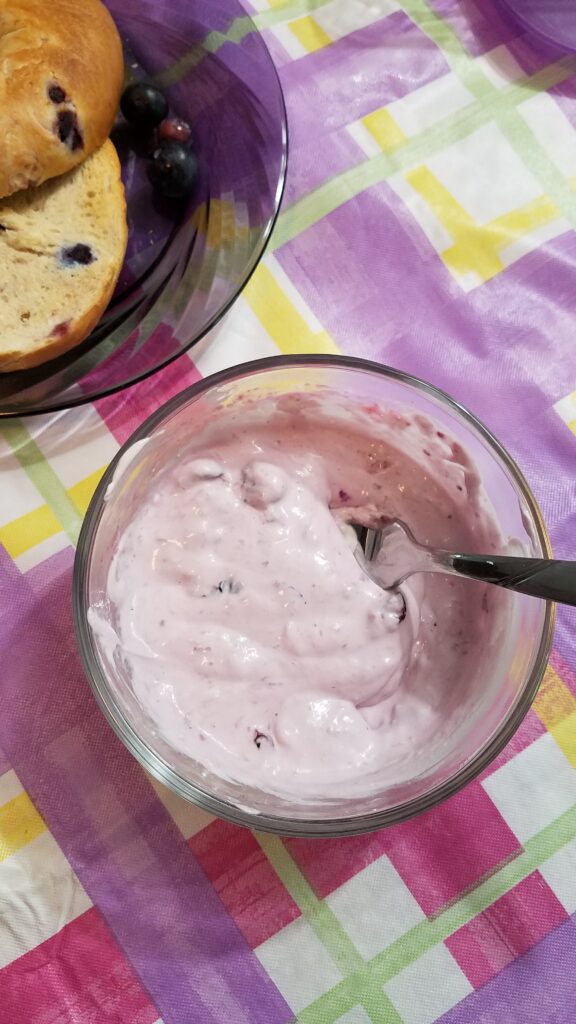 lavender colored cream cheese