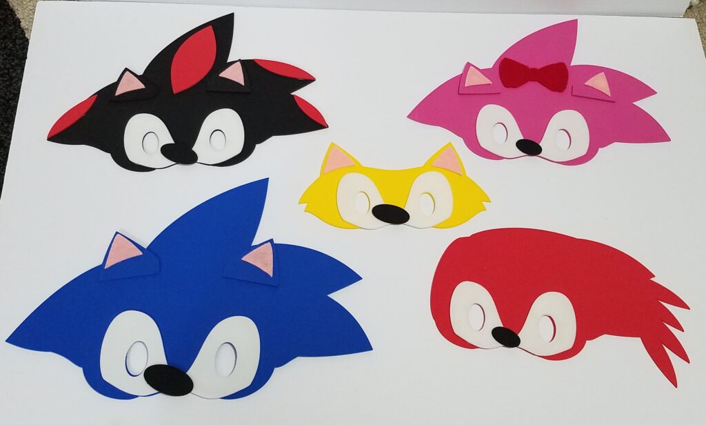 5 Sonic the Hedgehog movie character face masks