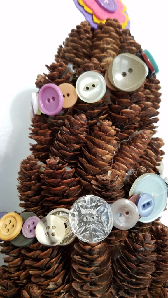 closeup of button garland