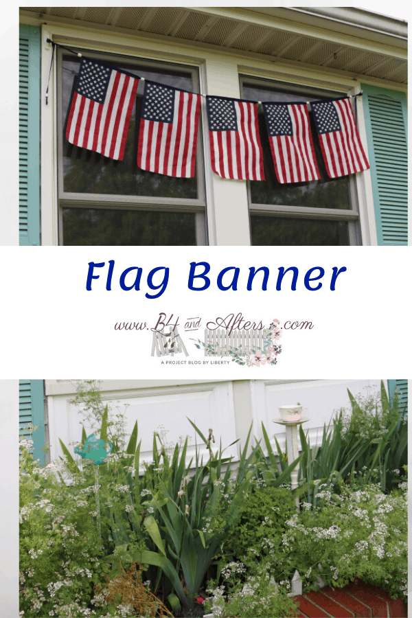 graphic of flag banner over windows