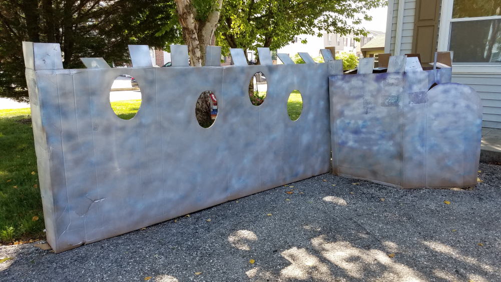 spray painted cardboard castle photo booth