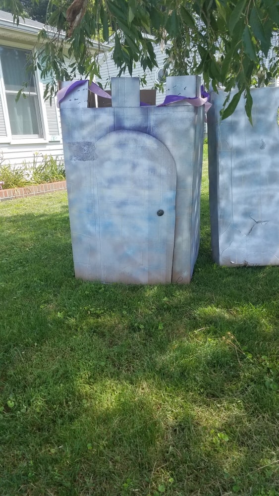 cardboard castle with door