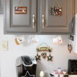 patriotic themed coffee station using wooden elements