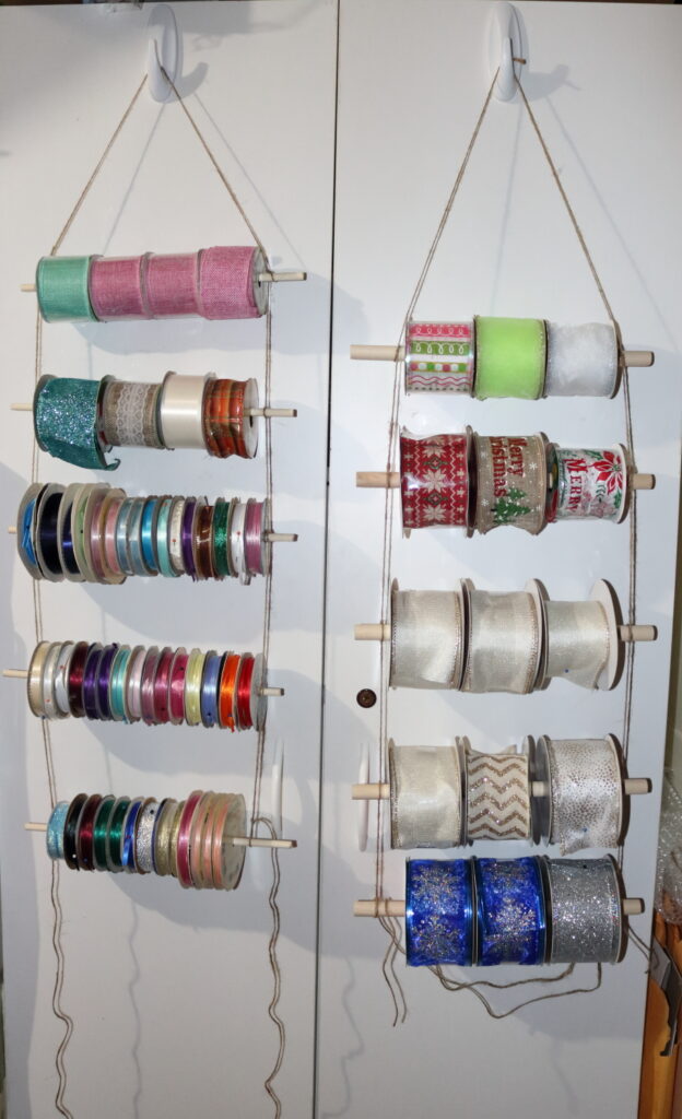 Dowel Rod Ladder Ribbon Organization - - Easy