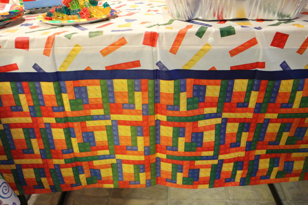 building block LEGO tablecloth