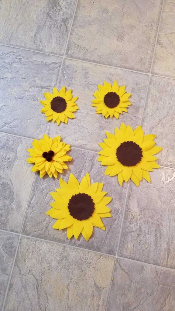 felt sunflowers