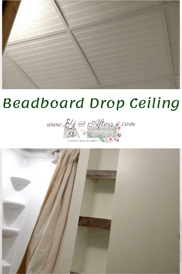 beadboard drop ceiling for a basement bathroom