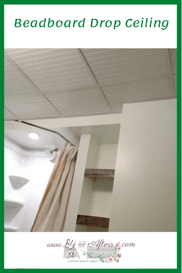 bathroom with a beadboard ceiling