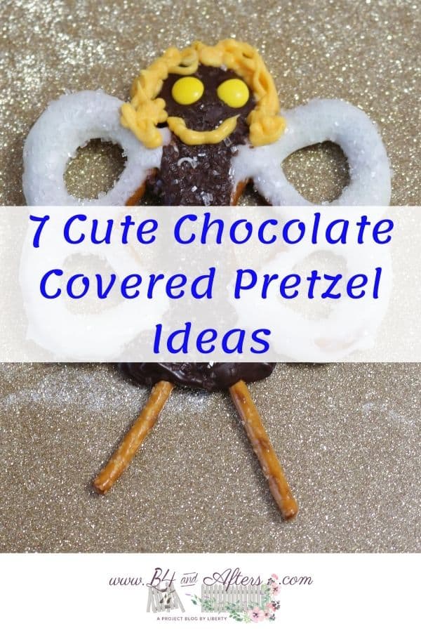 Chocolate Pretzel Angel with Text across it