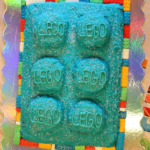 LEGO Cake with fondant lego border