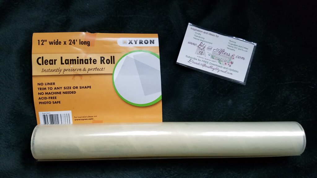 clear laminating roll with laminated business card