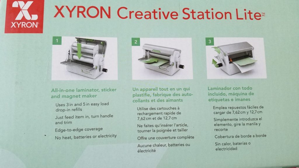 Xyron creative station description on the box